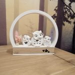 Standkranz mit 3 Eulen und Trockenblumen 2